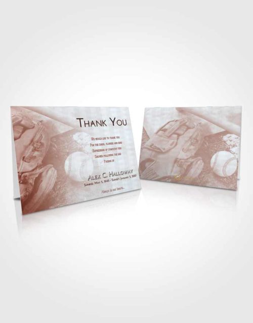 Funeral Thank You Card Template Ruby Love Baseball Peace