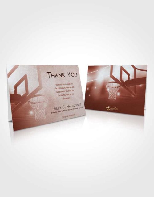 Funeral Thank You Card Template Ruby Love Basketball Pride