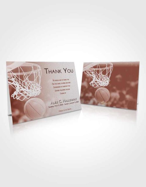 Funeral Thank You Card Template Ruby Love Basketball Swish
