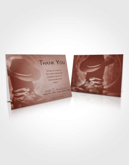 Funeral Thank You Card Template Ruby Love Cowboy Desire