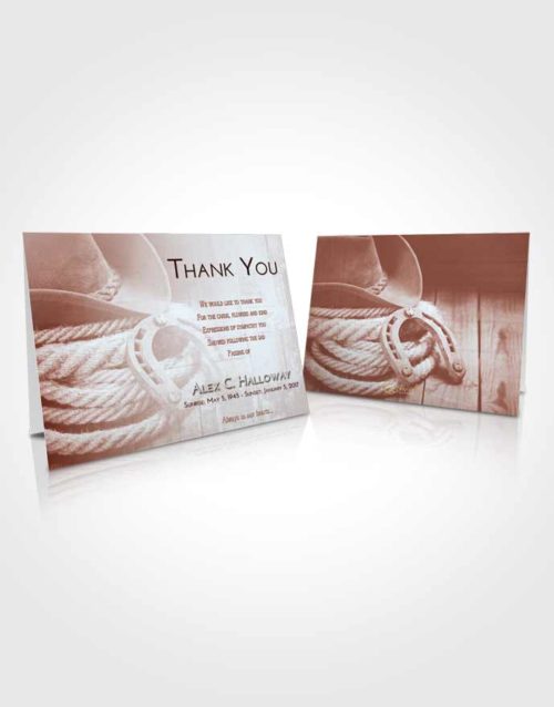Funeral Thank You Card Template Ruby Love Cowboy Divinity