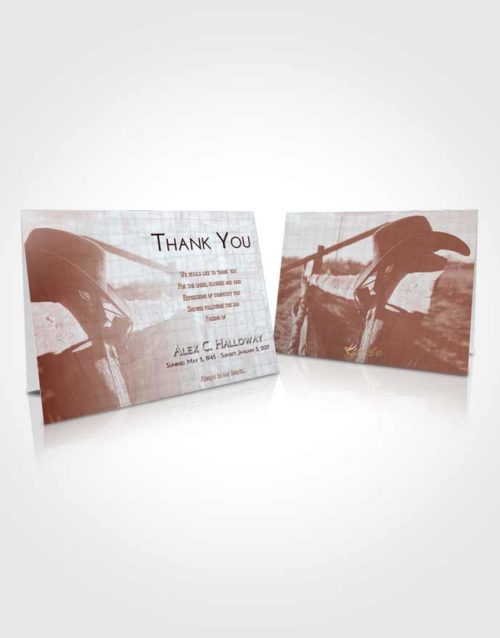 Funeral Thank You Card Template Ruby Love Cowboy Honor