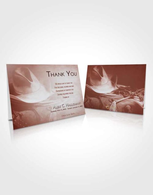 Funeral Thank You Card Template Ruby Love Cowboy Serenity