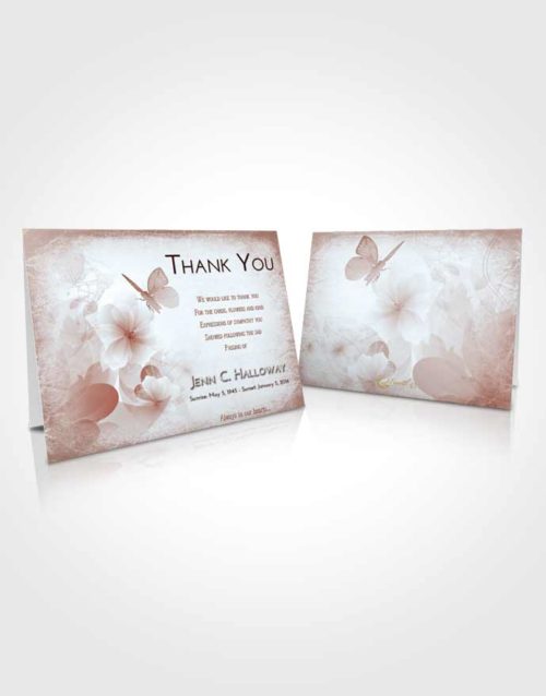 Funeral Thank You Card Template Ruby Love Floral Butterfly