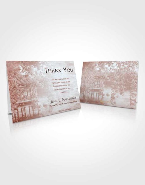 Funeral Thank You Card Template Ruby Love Floral Oriental