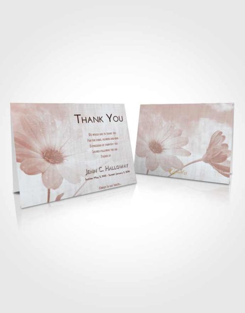 Funeral Thank You Card Template Ruby Love Floral Raindrops