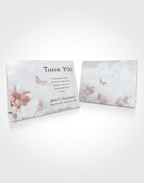 Funeral Thank You Card Template Ruby Love Floral Sky