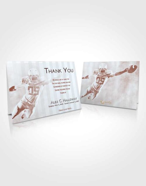Funeral Thank You Card Template Ruby Love Football Honor