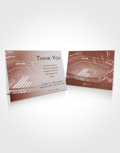 Funeral Thank You Card Template Ruby Love Football Stadium