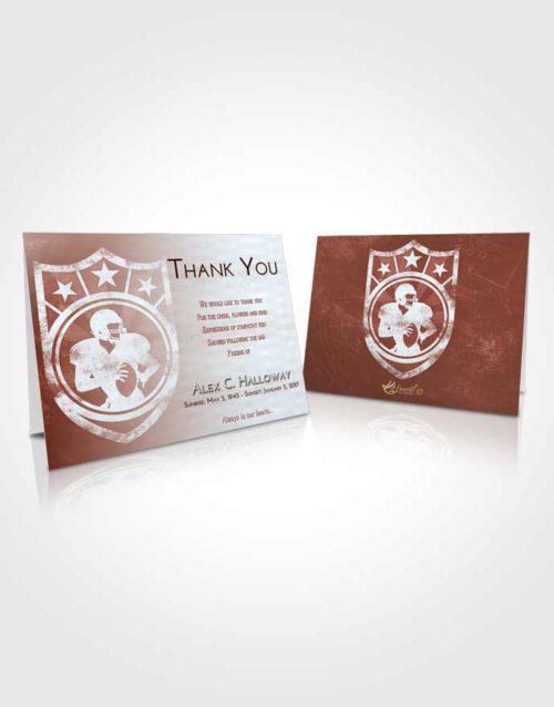 Funeral Thank You Card Template Ruby Love Football Surprise