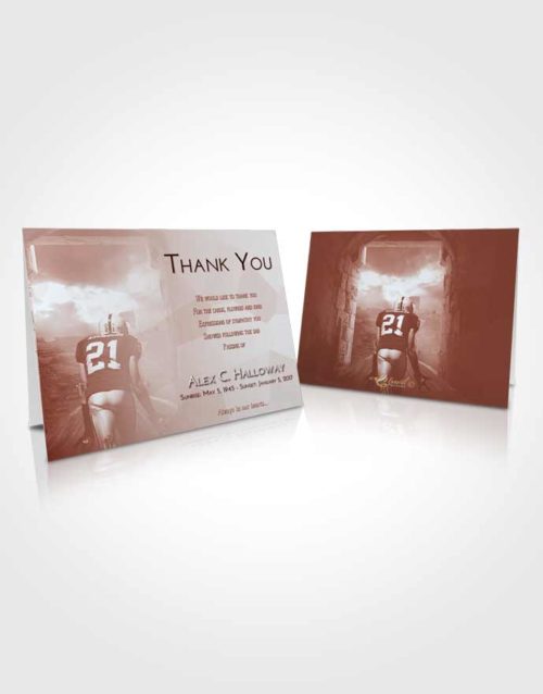 Funeral Thank You Card Template Ruby Love Football Victory