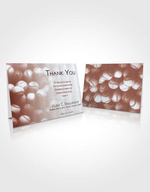 Funeral Thank You Card Template Ruby Love Foul Ball