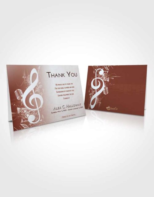 Funeral Thank You Card Template Ruby Love G Clef