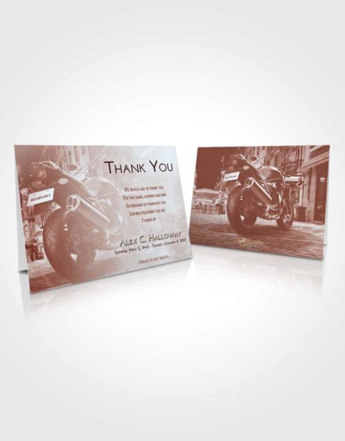 Funeral Thank You Card Template Ruby Love Motorcycle Dreams