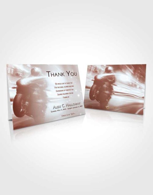 Funeral Thank You Card Template Ruby Love Motorcycle Speed