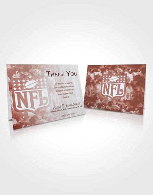 Funeral Thank You Card Template Ruby Love NFL Star