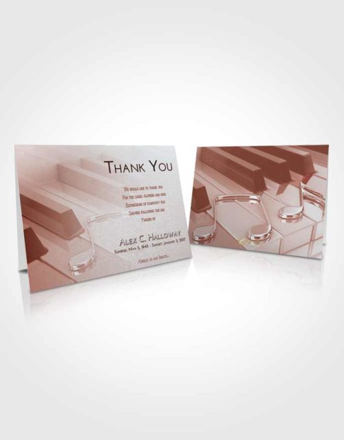 Funeral Thank You Card Template Ruby Love Piano Keys