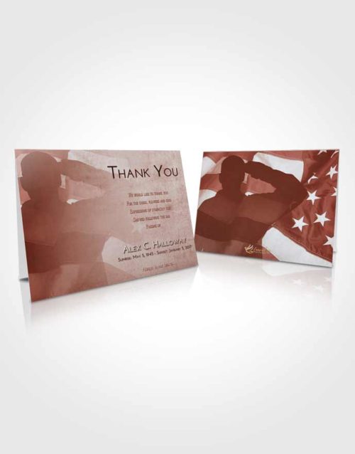 Funeral Thank You Card Template Ruby Love Veterans Honor