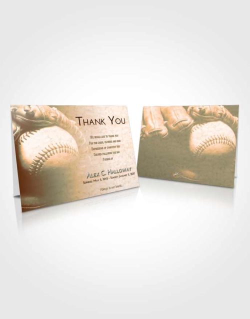 Funeral Thank You Card Template Soft Dusk Baseball Life
