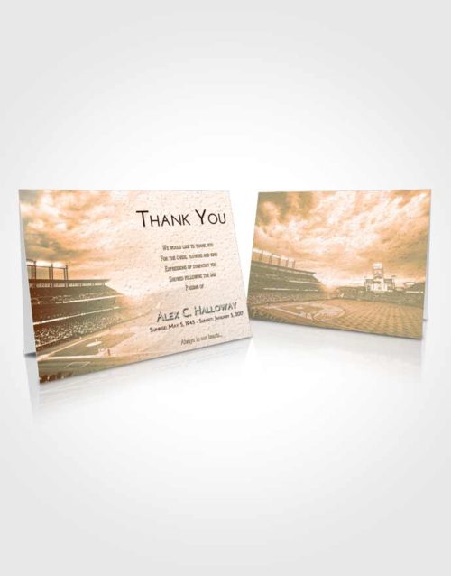 Funeral Thank You Card Template Soft Dusk Baseball Stadium