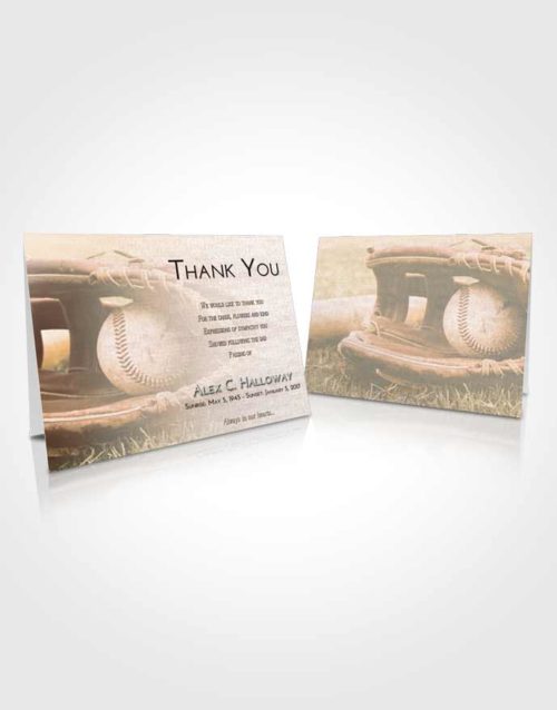 Funeral Thank You Card Template Soft Dusk Baseball Tranquility