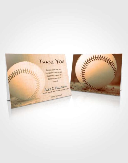 Funeral Thank You Card Template Soft Dusk Baseball Victory