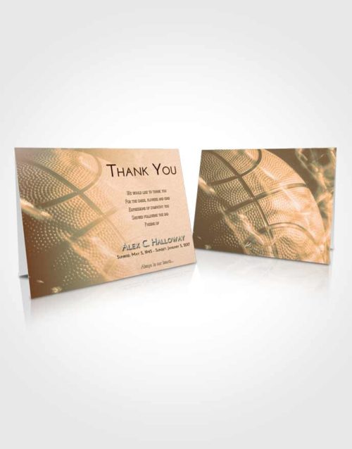 Funeral Thank You Card Template Soft Dusk Basketball Fame