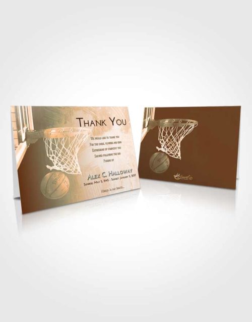 Funeral Thank You Card Template Soft Dusk Basketball Journey