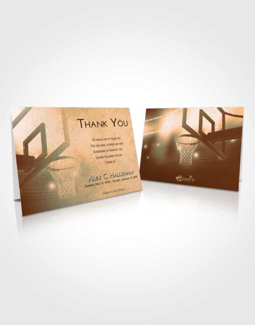 Funeral Thank You Card Template Soft Dusk Basketball Pride