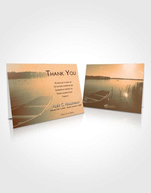 Funeral Thank You Card Template Soft Dusk Fishing Boat