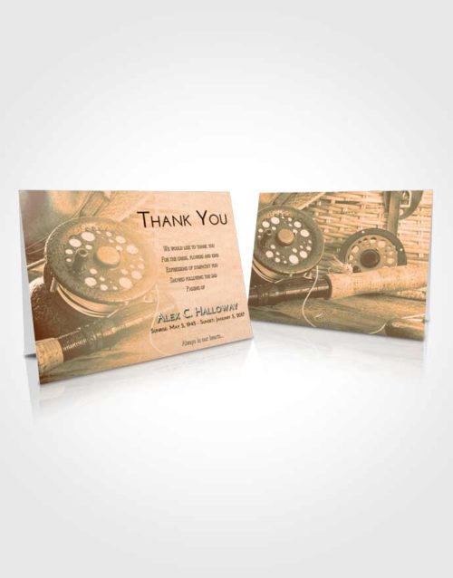 Funeral Thank You Card Template Soft Dusk Fishing Paradise