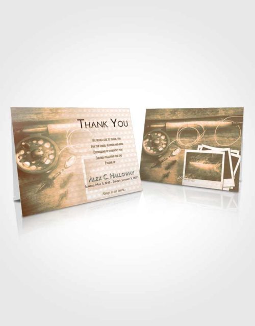 Funeral Thank You Card Template Soft Dusk Fishing Pride