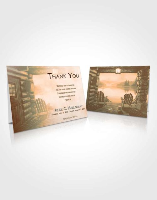 Funeral Thank You Card Template Soft Dusk Fishing Retreat