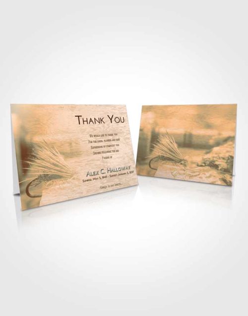 Funeral Thank You Card Template Soft Dusk Fishing Serenity
