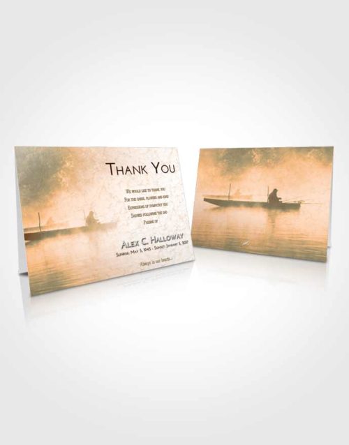 Funeral Thank You Card Template Soft Dusk Fishing Tranquility