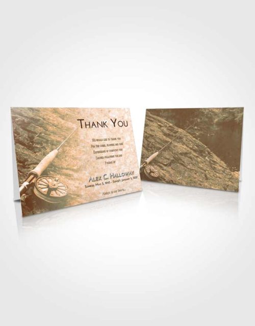 Funeral Thank You Card Template Soft Dusk Fishing on the Rocks