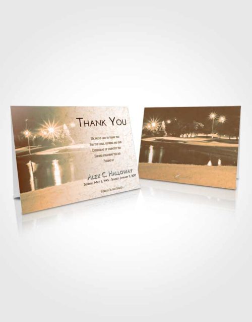 Funeral Thank You Card Template Soft Dusk Golf Paradise