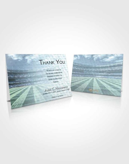 Funeral Thank You Card Template Soft Emerald Love Baseball Serenity