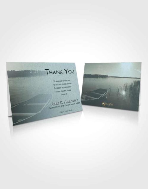 Funeral Thank You Card Template Soft Emerald Love Fishing Boat