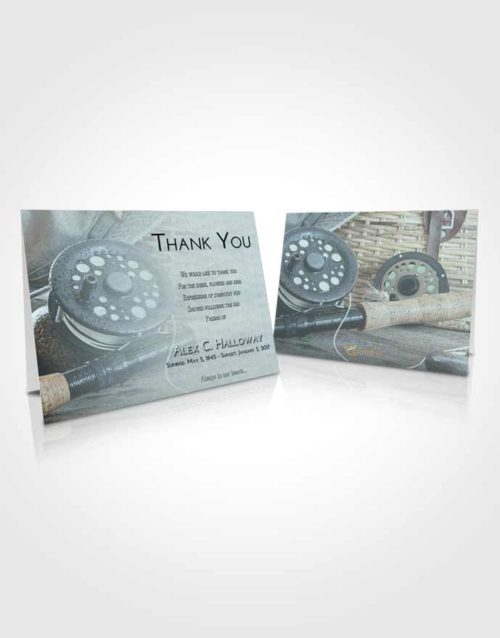 Funeral Thank You Card Template Soft Emerald Love Fishing Paradise