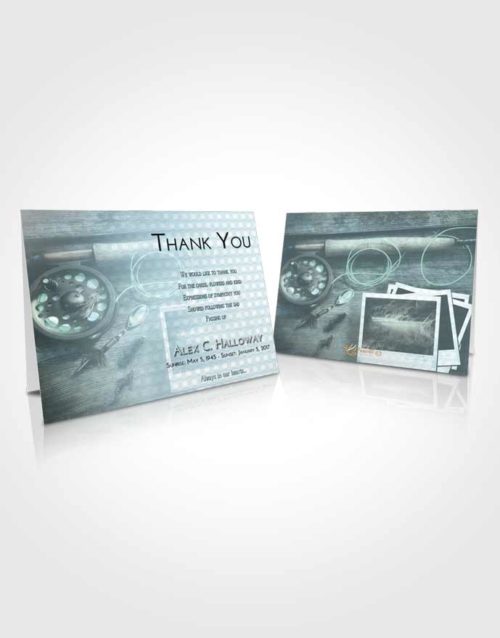 Funeral Thank You Card Template Soft Emerald Love Fishing Pride