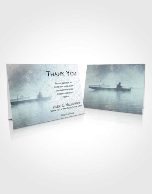Funeral Thank You Card Template Soft Emerald Love Fishing Tranquility