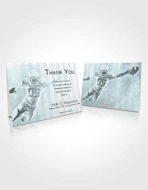 Funeral Thank You Card Template Soft Emerald Love Football Honor