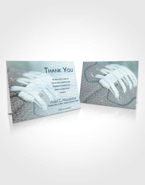 Funeral Thank You Card Template Soft Emerald Love Football Life