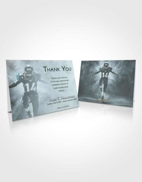 Funeral Thank You Card Template Soft Emerald Love Football Serenity