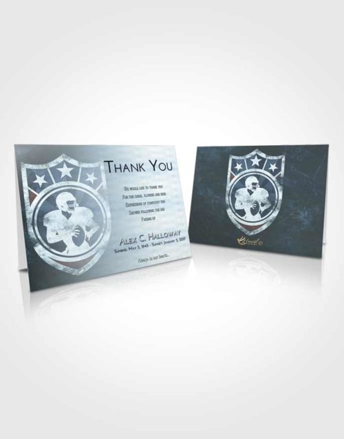 Funeral Thank You Card Template Soft Emerald Love Football Surprise