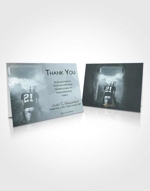 Funeral Thank You Card Template Soft Emerald Love Football Victory