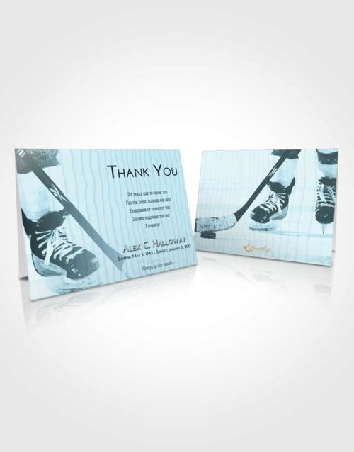 Funeral Thank You Card Template Soft Emerald Love Hockey Pride