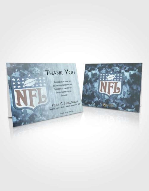 Funeral Thank You Card Template Soft Emerald Love NFL Star