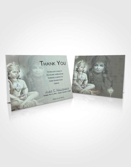 Funeral Thank You Card Template Soft Emerald Love Ram Bhakth Hanuman